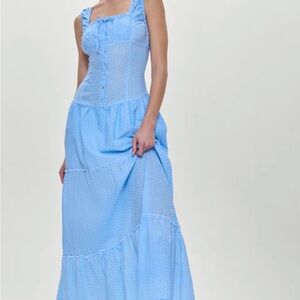 Frankie's Bikinis Light Blue Maxi Dress